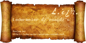 Ledermeier Ézsaiás névjegykártya